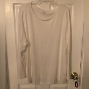Dressbarn Classic White Long Sleeve Top